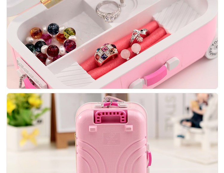 拉杆行李箱音乐盒 桌面摆件朋友生日礼物八音盒 会跳舞的女孩详情5