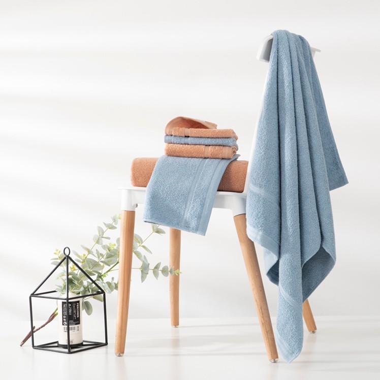 Solid color home high-end plain towel, household face wash and bath towel, all-cotton Morandi towel detail image 5