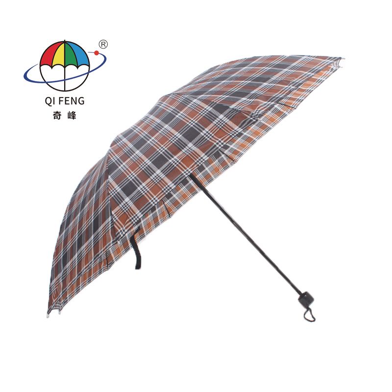 10B-307 奇峰 格子商务三折伞图