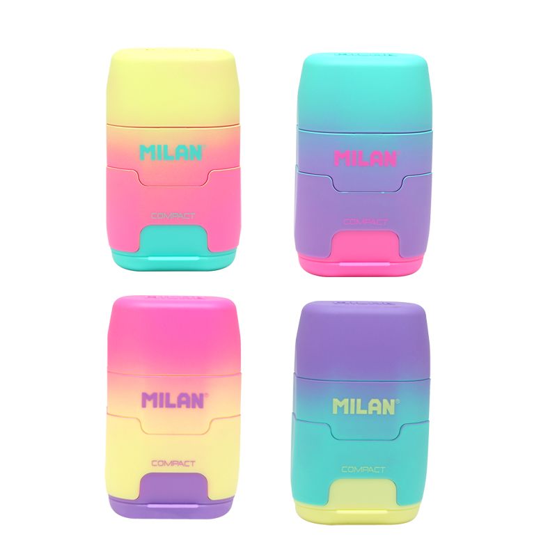 Spanish MILAN Milan double-hole eraser Pencil sharpener for children and primary school students (gradient color)4721116 Item Picture