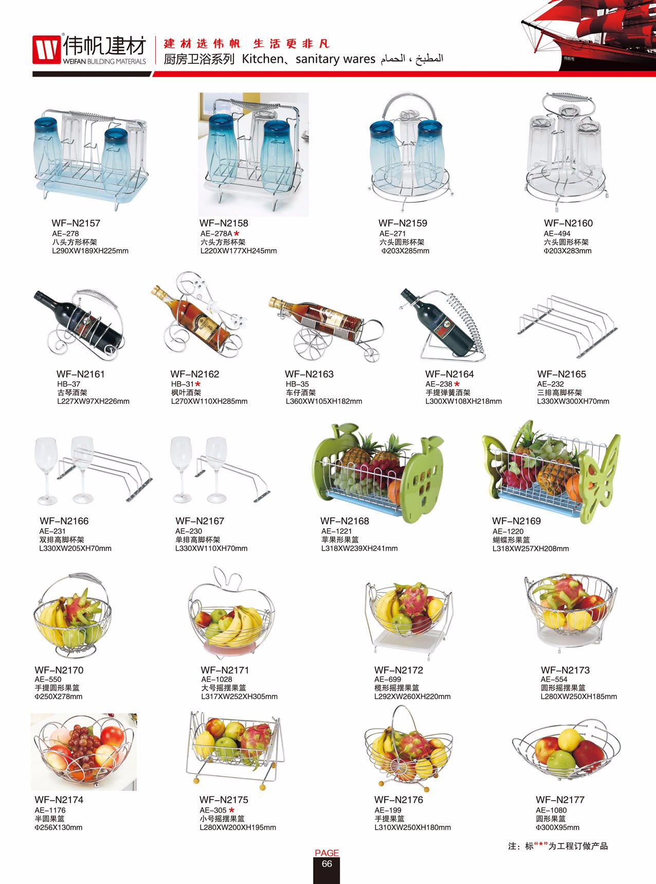 Kitchen shelves, countertop racks, cup holders, fruit baskets