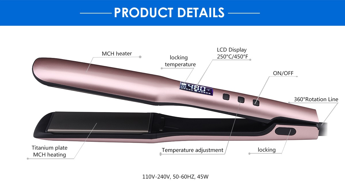 家用理发店用头发拉直板夹发廊电夹板美发棒熨板女直发器 MC-5525详情图4