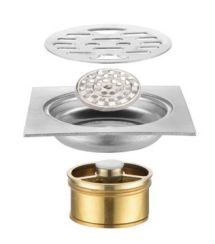 3mm water drop socket self-sealing deep water seal side water seal anti-odor floor drain, balcony bathroom washing machine floor drain