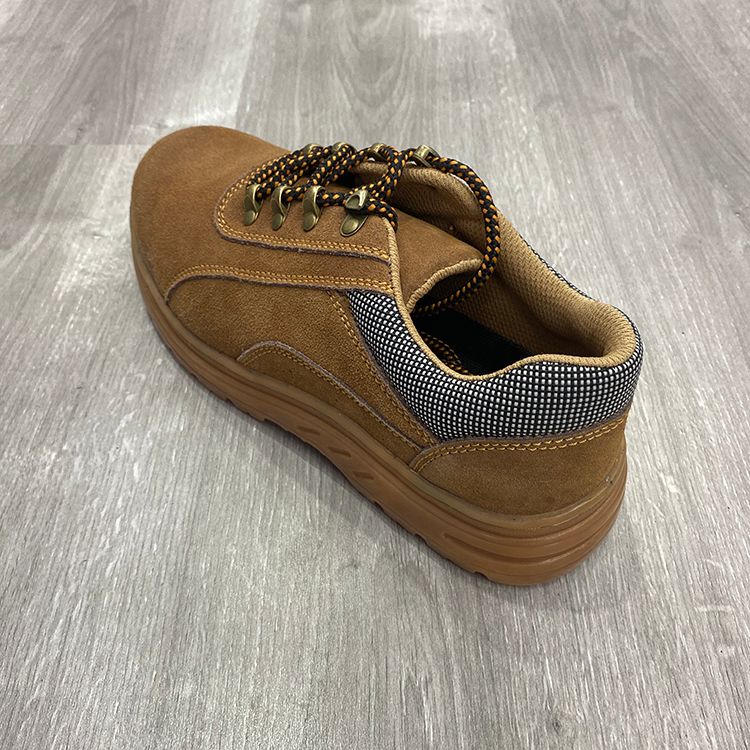 Brown style steel toe men's leather safety shoes细节图