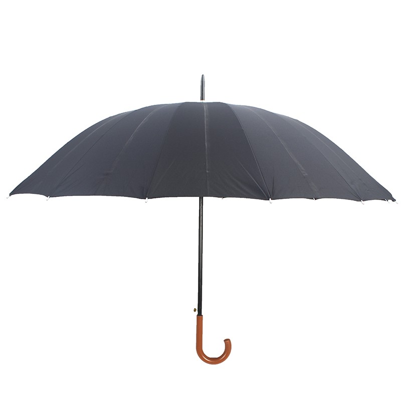 16B-1609 奇峰 全黑16K超大商务长伞详情图2