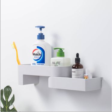 Perforation-free bathroom rotating storage shelf Bathroom storage shelf Bath toiletry toothbrush storage shelf Storage shelf