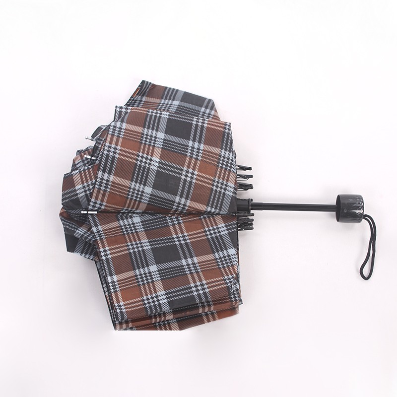 10B-307 奇峰 格子商务三折伞详情图3