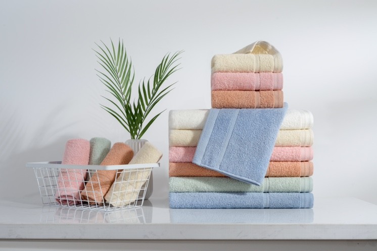 Solid color home high-end plain towel, household face wash and bath towel, all-cotton Morandi towel detail image 2