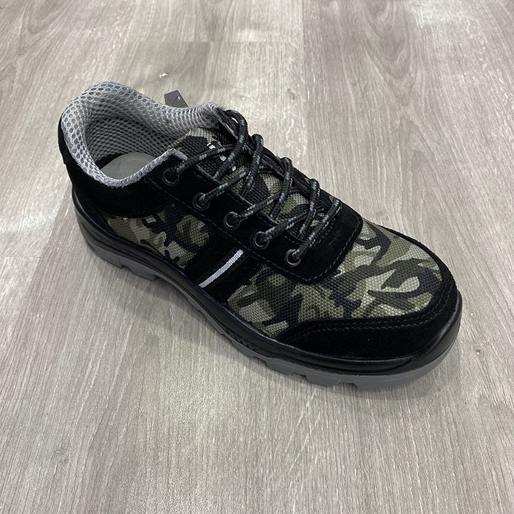 Camouflage style men's safety shoes PU sole男钢头鞋