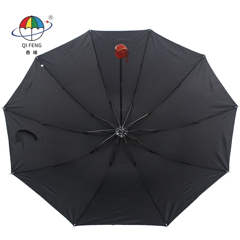 10B-3910 奇峰 全黑加大10骨三折伞
