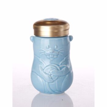 【 Gan Tang Xuan 】 Live Porcelain Lucky Rat Ceramic Cup Portable Water Cup 360ml Single-layer details Picture