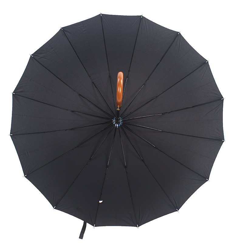 16B-1609 奇峰 全黑16K超大商务长伞详情图3