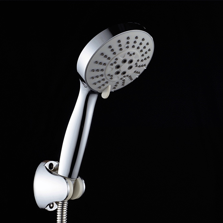 Electroplated shower head, pressurized nozzle, handheld shower head, showerhead, gray handle, five-speed multi-functional shower head details Picture