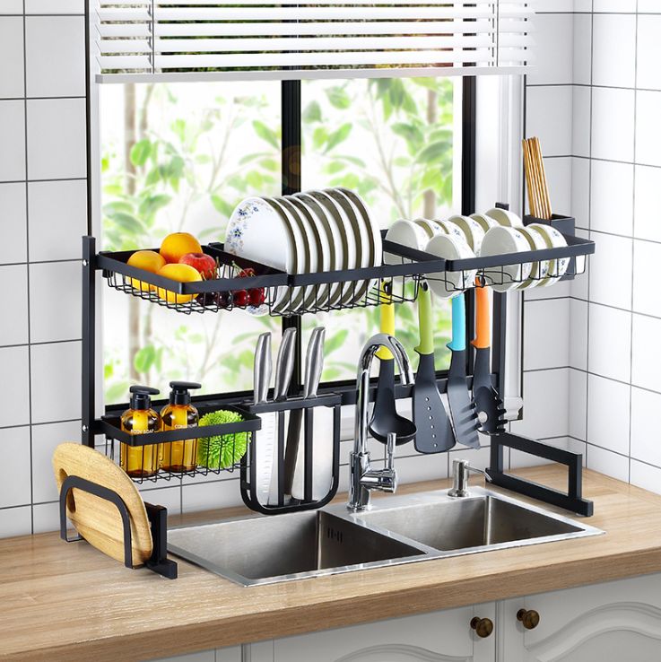 Kitchen sink rack The dish rack above the sink the knife rack chopsticks canister cutting board rack multifunctional storage rack