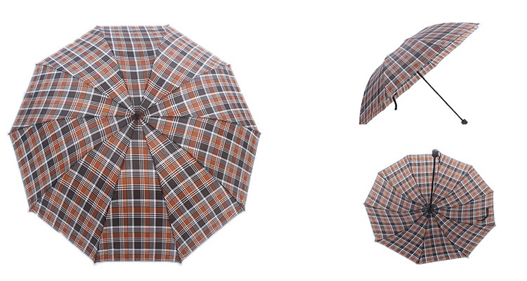 10B-307 奇峰 格子商务三折伞详情图12