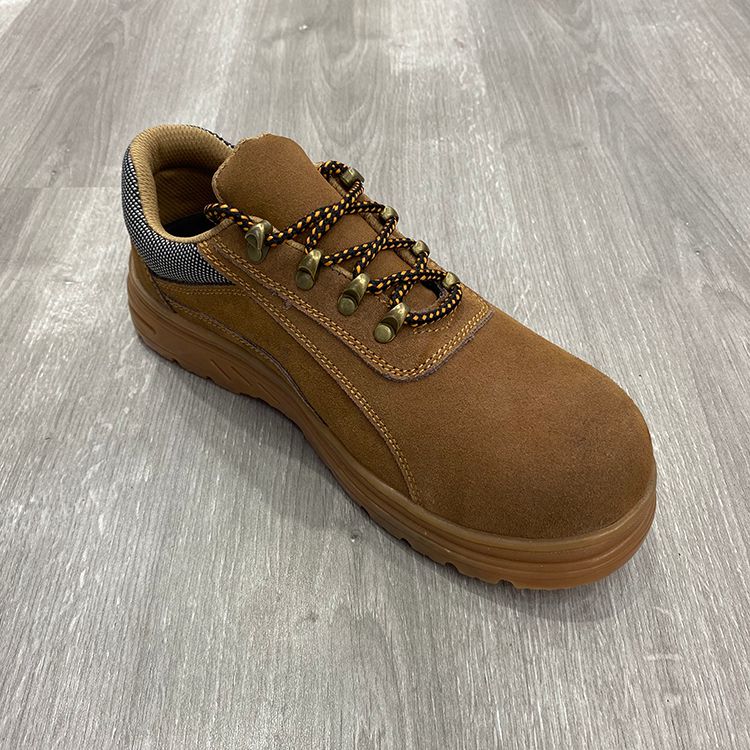Brown style steel toe men's leather safety shoes