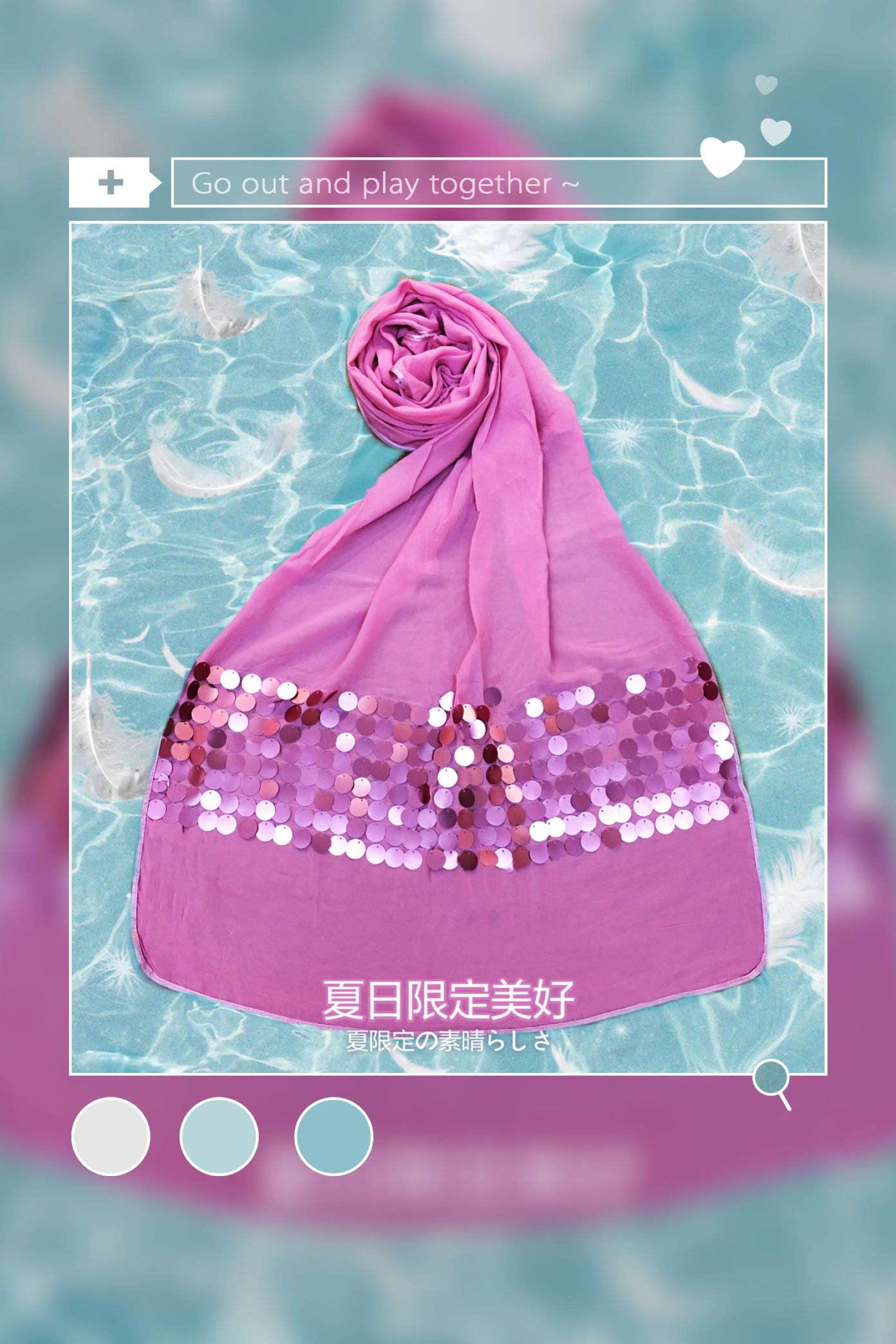Pink tabby shawl scarf