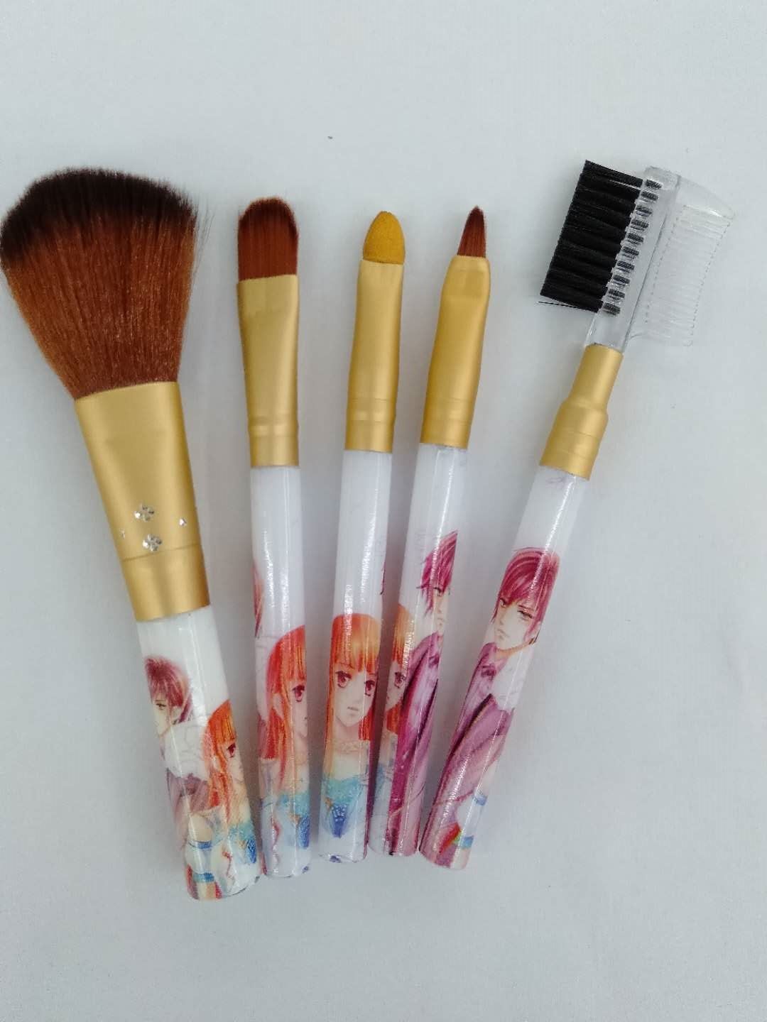 Set of makeup brush blush brush highlighter eye shadow brush