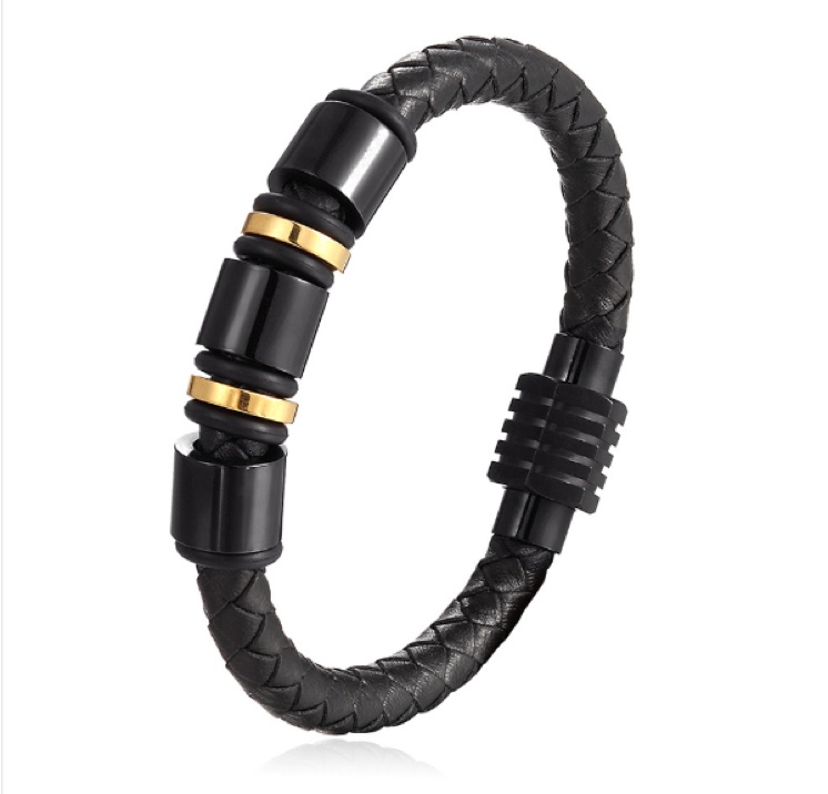 New 316L stainless steel genuine leather bracelet for men and women