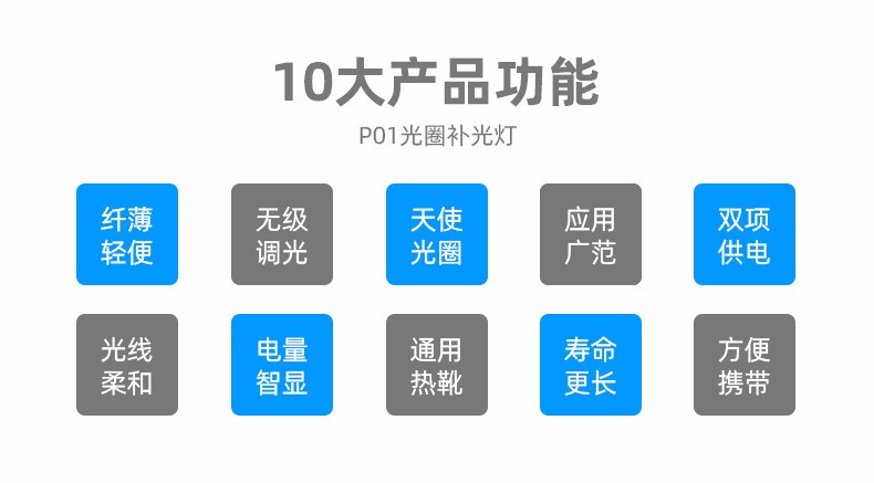 新款单反摄影摄像环形补光灯 主播拍摄补光灯详情图2