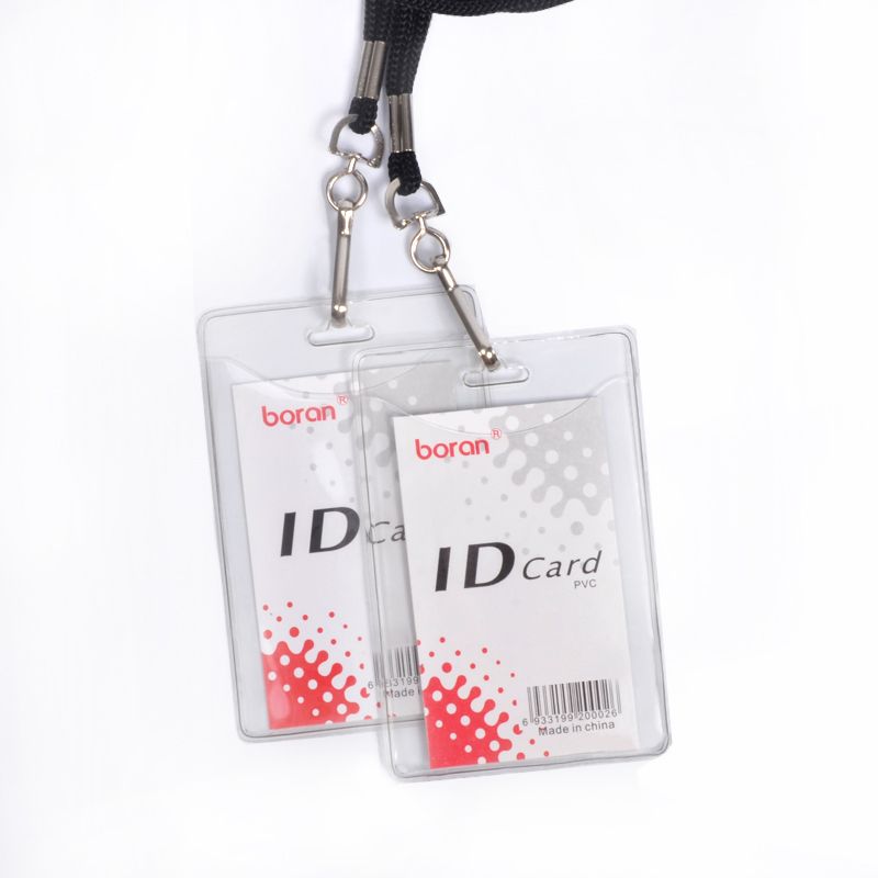 软膜PVC证件卡套透明竖式胸卡厚工作证胸牌插卡套学生证保护套