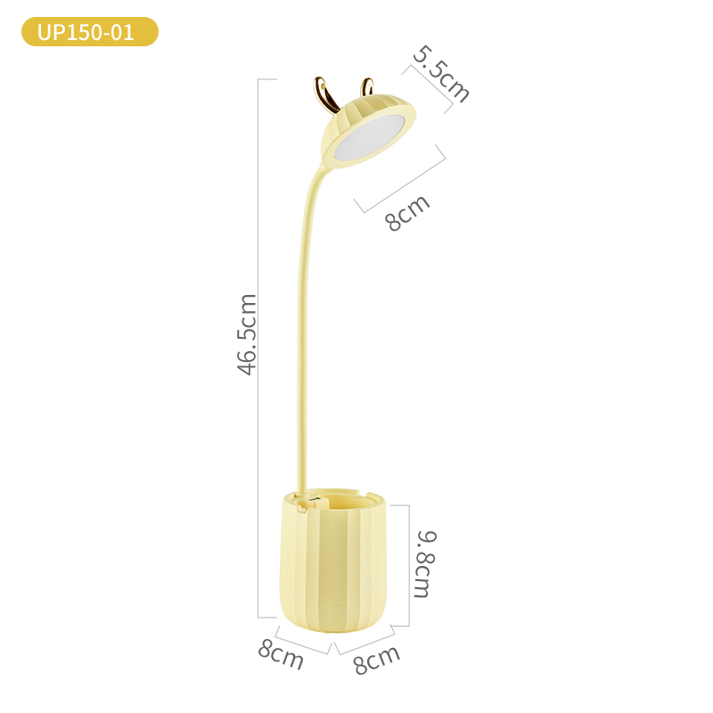 新款热销USB充电笔筒学生阅读学习led台灯白底实物图