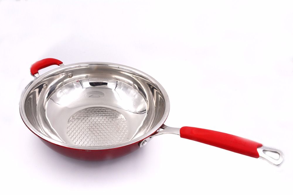 Stainless steel wok