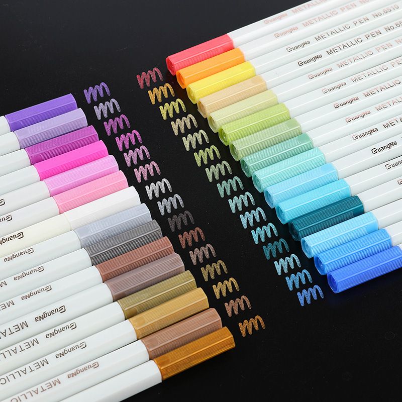 Genuine Guangna 6510 multi-purpose metallic photo pen, album pen, signature pen, black cardstock special pen, 20 colors