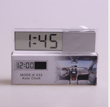 吸盘式车用电子钟 车载时钟 透明液晶显示 汽车时钟 高档时钟K033图