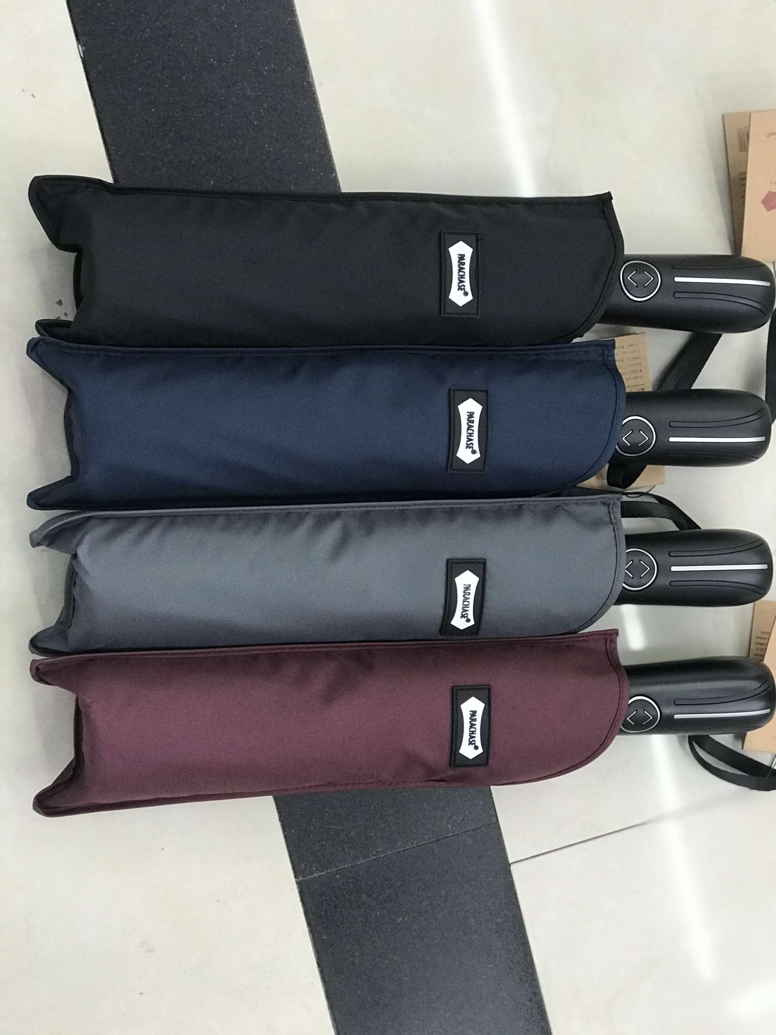 58.5x12k three-fold self-opening and closing aluminum frame windproof umbrella, super light and super sturdy, item number 3260