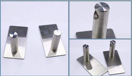 Stainless steel towel rack, single-pole kitchen and bathroom nail-free storage rack, with kitchen and bathroom hanging items attached details Picture