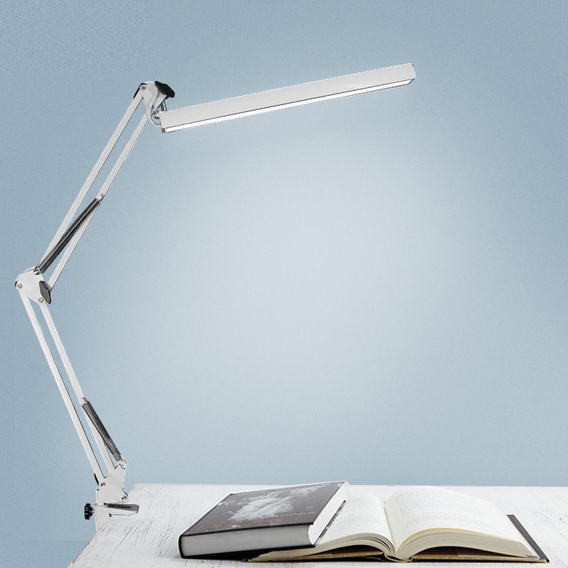 Double arm working lamp Multi-angle rotating metal clip LED lamp dimmer folding lamp Specification drawing