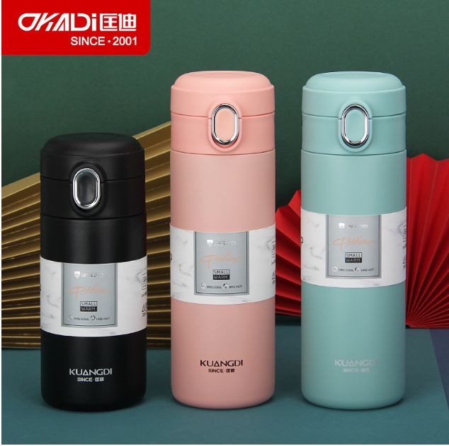 Kuangdi new 8003 vacuum leisure stainless steel vacuum thermos cup children's and women's bouncing water cup manufacturers direct can be ordered thumbnail