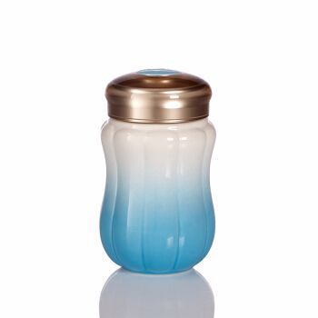 【 Gan Tang Xuan 】 Fashionable Pumpkin Fairy Ceramic Cup Travel Cup, single-layer 350ml cup lid with engraved words Specification image