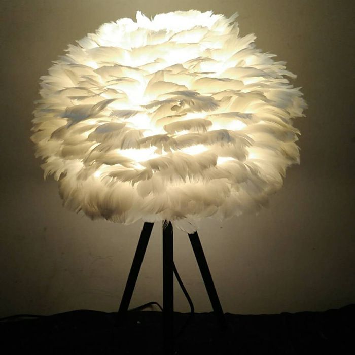 Exhibition hall Wedding simple fashion warm living room bedroom anchor lamp remote control feather European-style lamp bed room lamp
