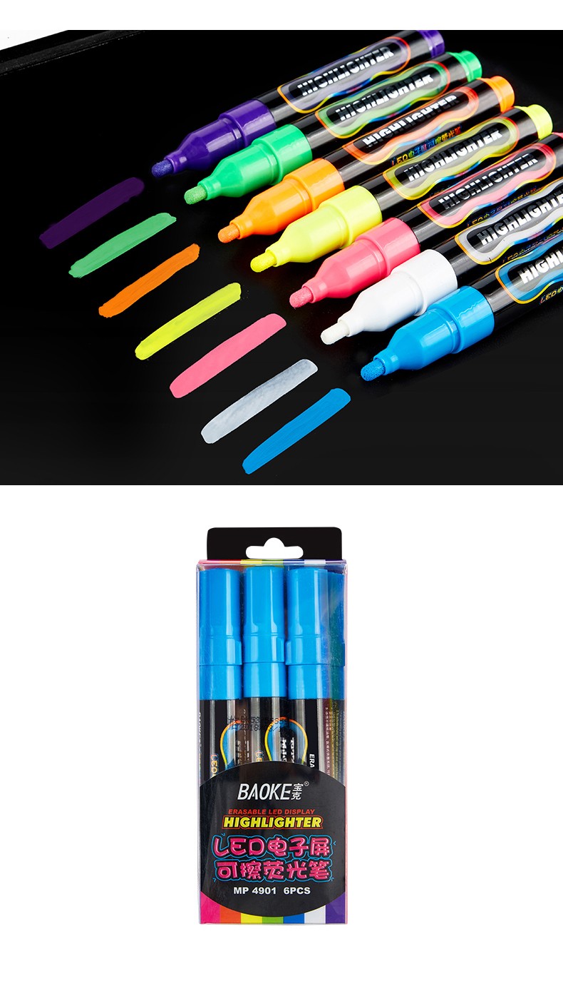 Booker highlighter MP4901 LED pantalla electrónica borrable highlighter siete colores pic 14