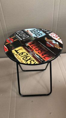 复古双U折叠桌细节图