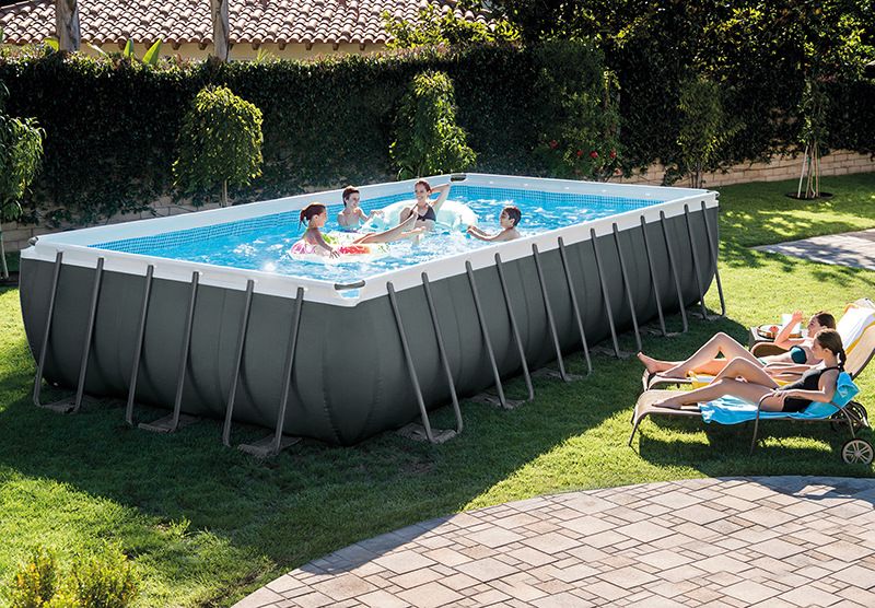 INTEX732cm rectangular tube frame pool children's super large mesh bracket family swimming pool 26364 full figure