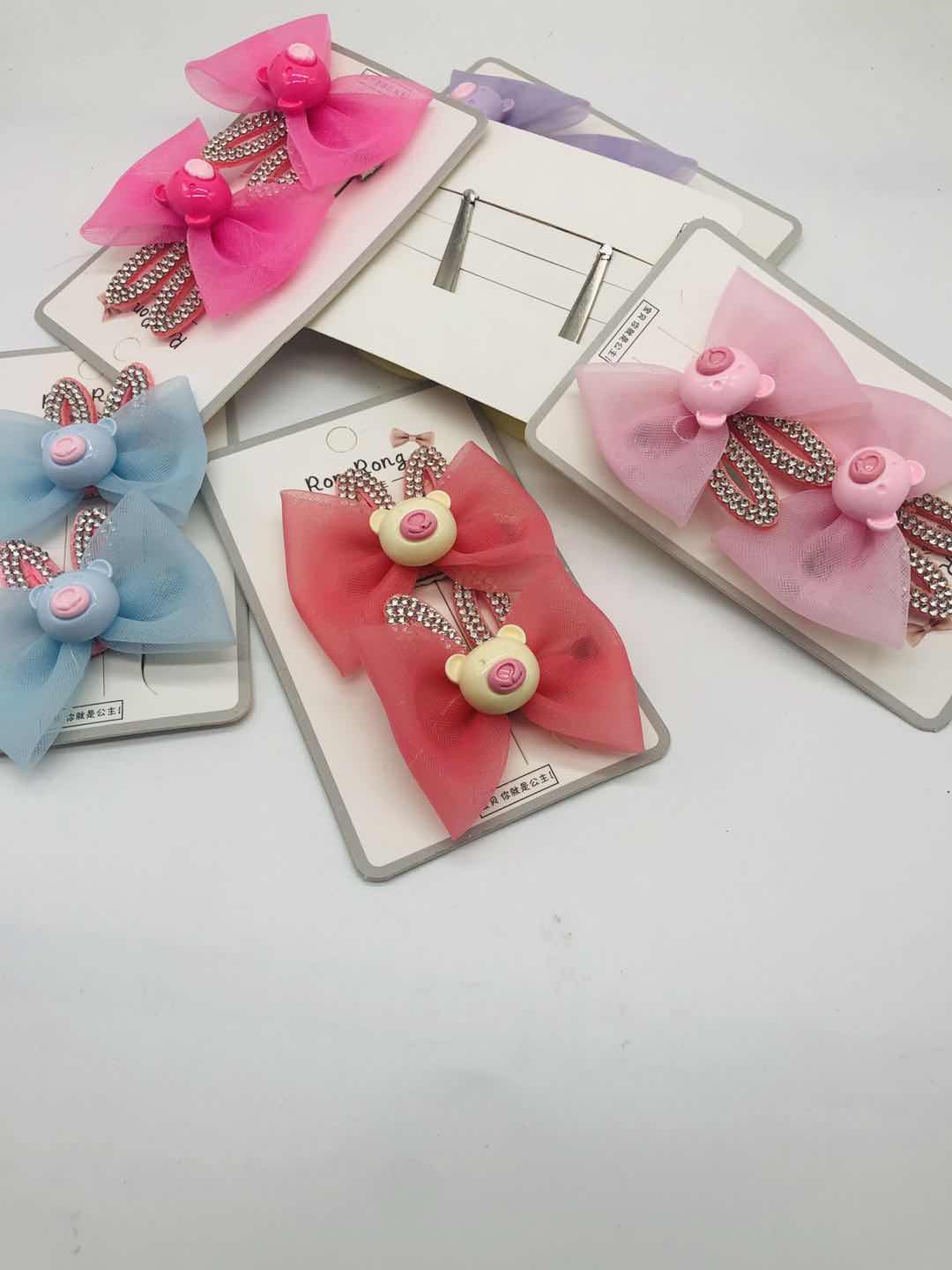 New Korean version Korean small fresh lace princess style girl hair clip for children Rabbit ears duck beak clip details Picture