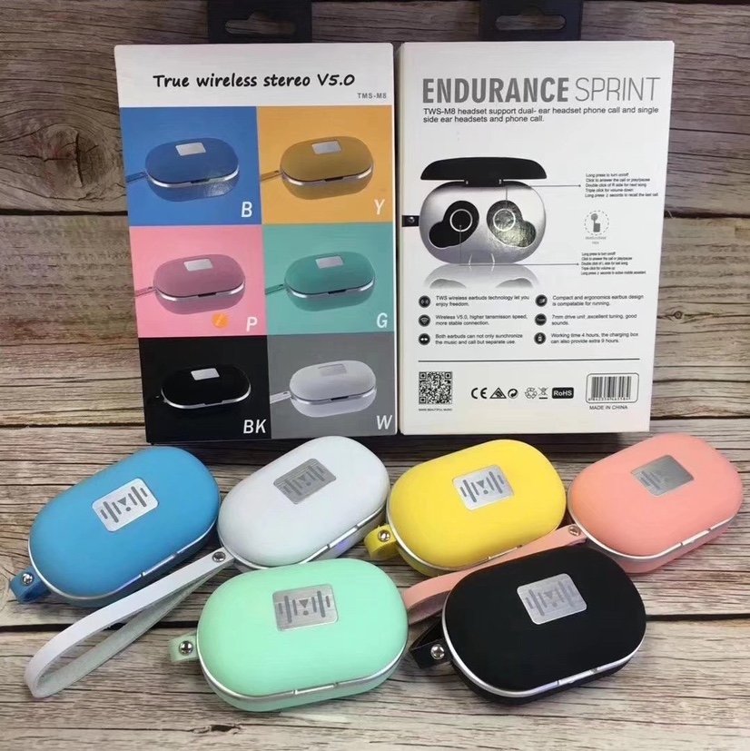 TWS-M8马卡龙彩色对耳耳机