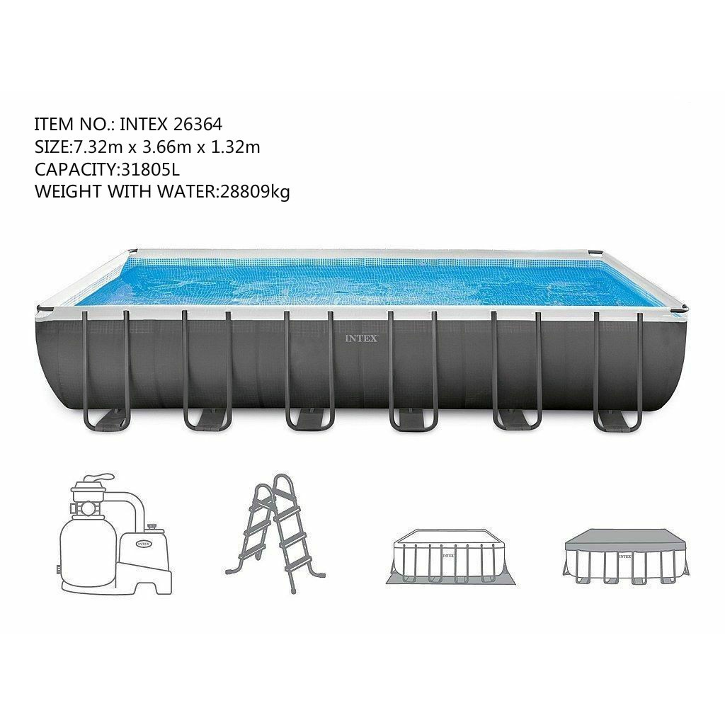 INTEX732cm rectangular tube frame pool children's super large mesh bracket family swimming pool 26364 Item Picture