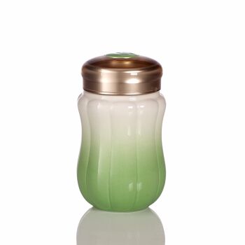 【 Gan Tang Xuan 】 Fashionable Pumpkin Fairy Ceramic Cup Travel Cup, single-layer 350ml cup lid with engraved words details Picture