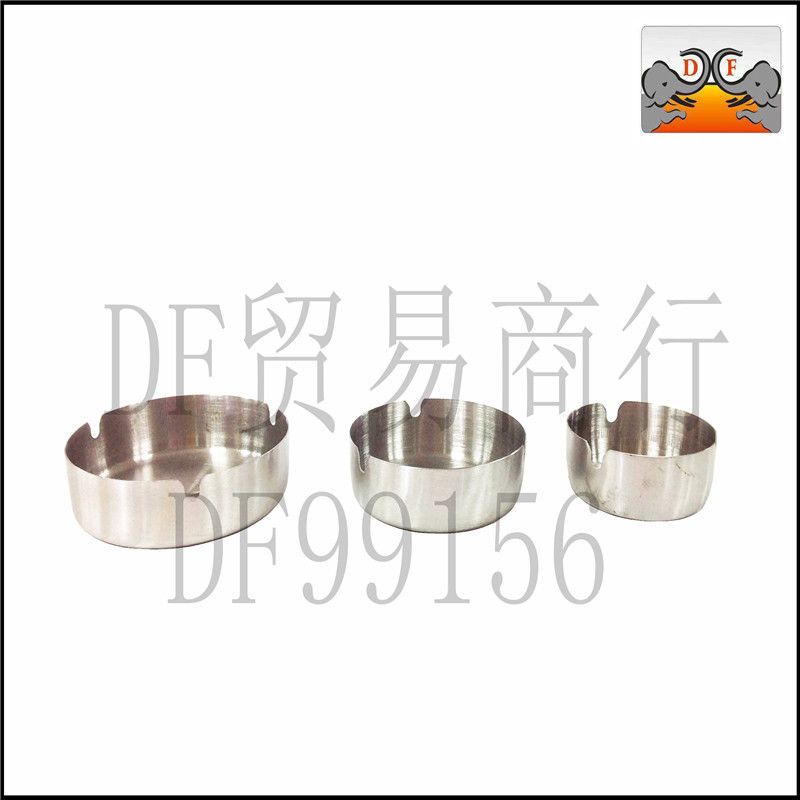 DF99156不锈钢本色简式烟灰缸圆形欧式不锈钢烟灰缸加厚加高烟灰缸u型卡烟槽时尚简约网DF TRADING HOUSE