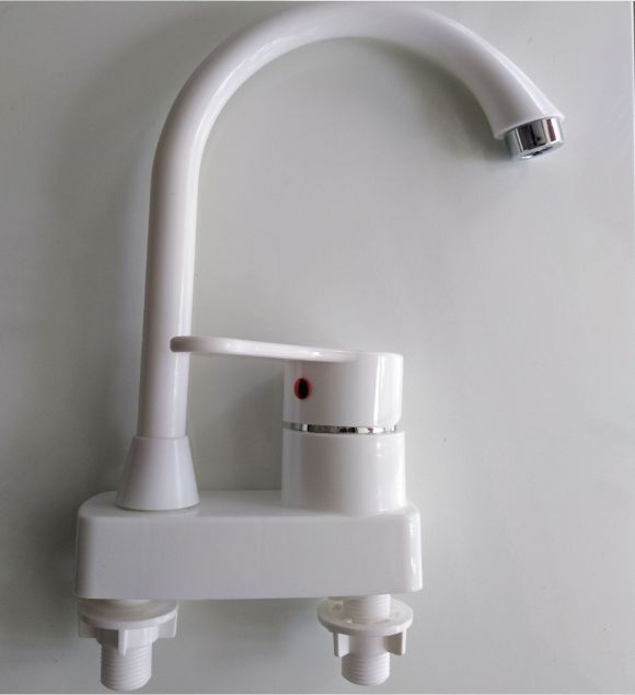 Brand new ABS plastic l cold and hot water faucet, cold and hot single-hole washbasin faucet, washbasin faucet, washbasin faucet details Picture