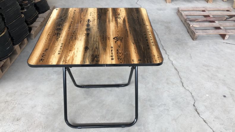 复古双U折叠桌产品图