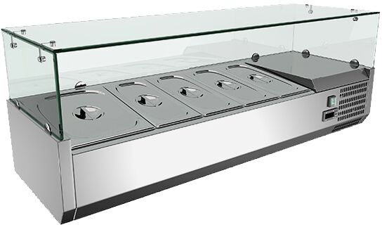 Five salad display cabinet Cold dishes fruit salad dessert refrigerator display cabinet transparent crisper