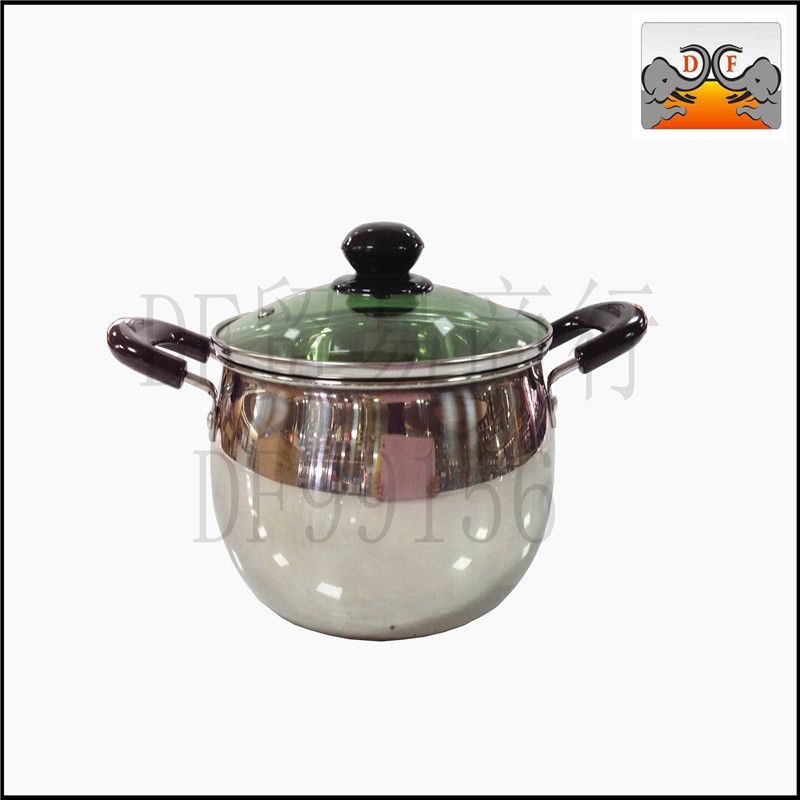 DF99156 Pearl milk pot with glass cover double ear soup pot DF TRADING HOUSE