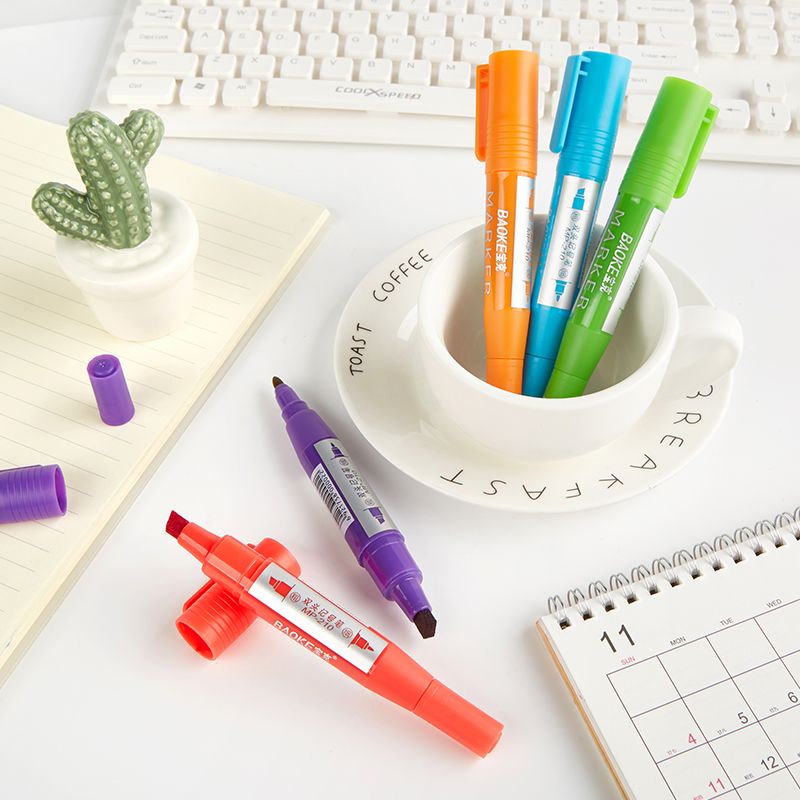 Bok MP210 12-color marker pen set, double-headed oil-based marker
