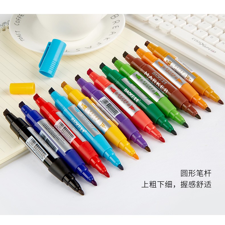 Bok MP210 12-color marker pen set, double-headed oil-based marker pic 6