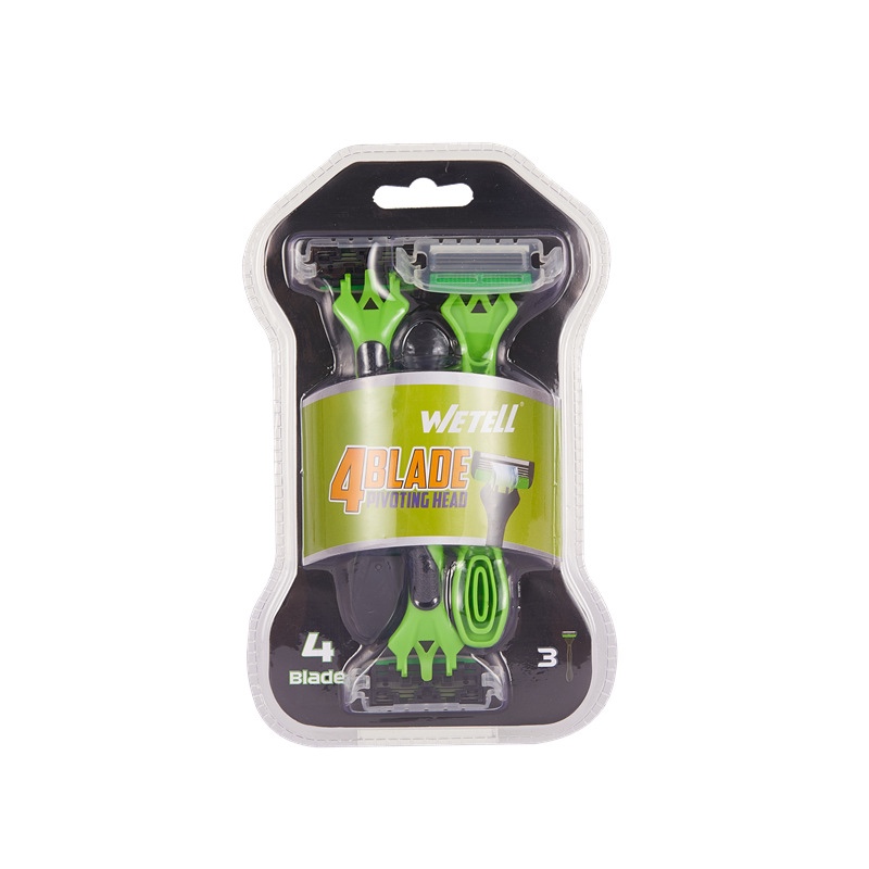 WETELL新款进口不锈钢四层刀片一次性剃须刀厂家直销产品图